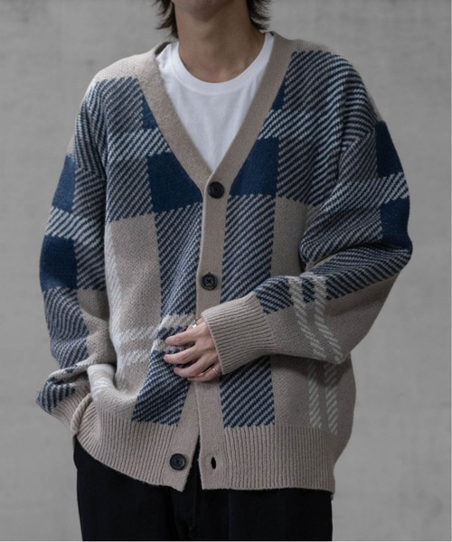 「Naive magic」 ニットカーディガン LARGE ベージュ メンズ_画像5