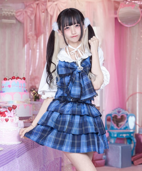 ブルーガール　バタフライ総柄　スパンコールモティーフ　ティアード　フリル Pal elfy スカート パールティアードスカートセット : ZOZOTOWN Yahoo