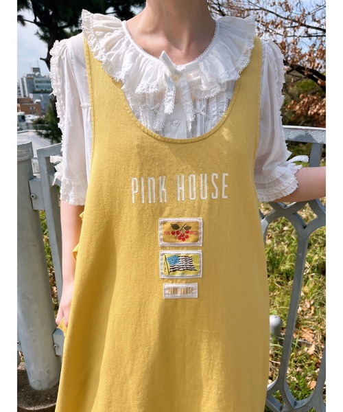ピンクハウス　ティアード　ワンピース　ノースリーブ　　綿ローン　二枚仕立て PINK HOUSE（ピンクハウス）の「ローンノースリーブティアード
