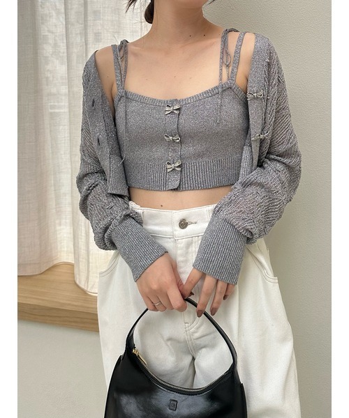 「SNIDEL」 キャミソールニット ONE SIZE グレー レディース