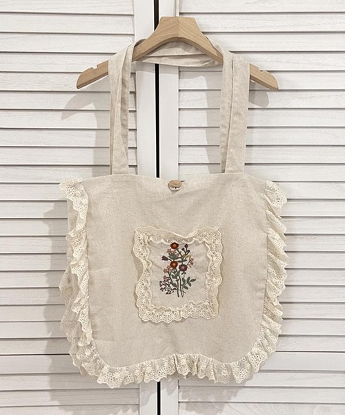 aimoha（アイモハ） トートバッグ レースフリル刺繍トートバッグ