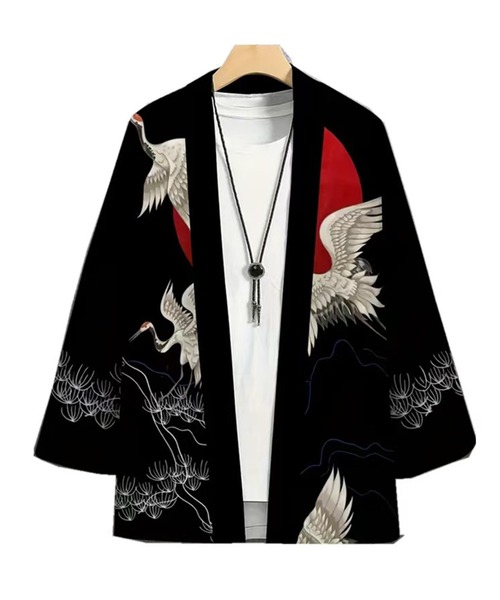 CALIFORNIA OUTFITTERS 着物 7B5「JAPANESE ART」月 鶴 グラフィック