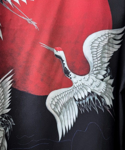 CALIFORNIA OUTFITTERS 着物 7B5「JAPANESE ART」月 鶴 グラフィック