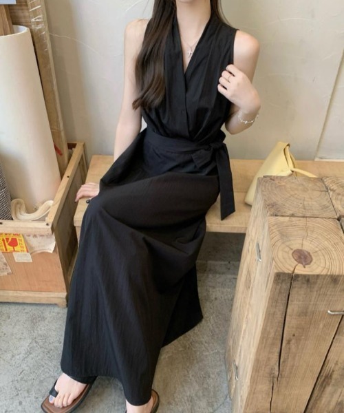 FAVORITO ワンピース ノースリーブVネックワンピース : ZOZOTOWN Yahoo