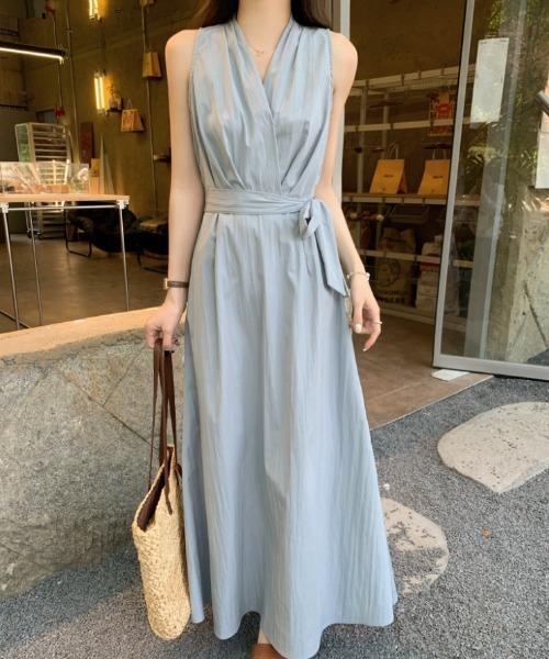 FAVORITO ワンピース ノースリーブVネックワンピース : ZOZOTOWN Yahoo