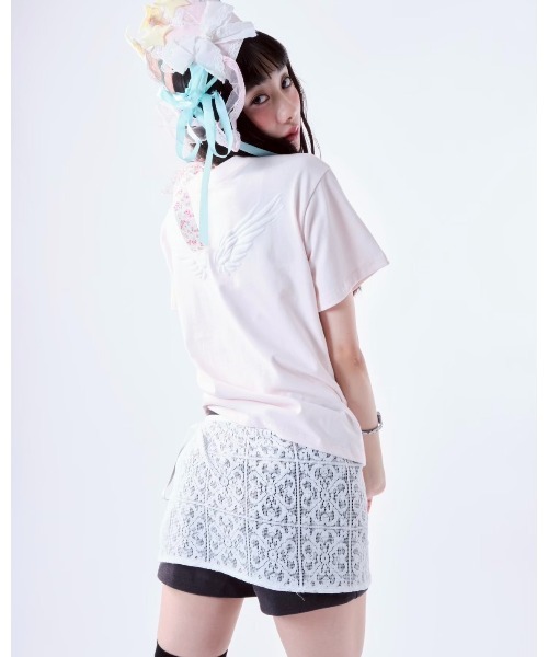 Smyeon スカート Lace apron skirt/レースエプロン巻きスカート