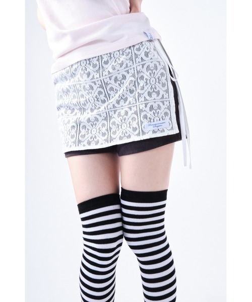 Smyeon スカート Lace apron skirt/レースエプロン巻きスカート