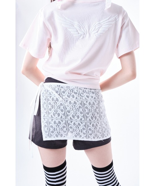 Smyeon スカート Lace apron skirt/レースエプロン巻きスカート