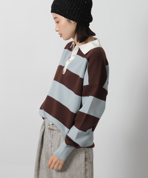 LAKOLE（ラコレ） ニット セーター スウェットライクラガーニットプル