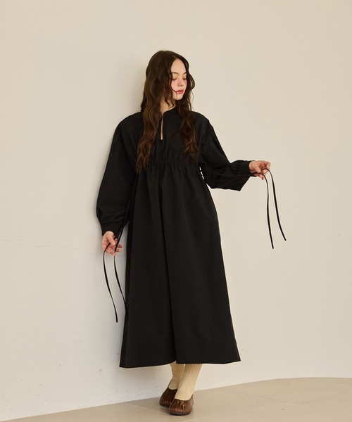 OLUN ワンピース waist ribbon volume onepiece/ウエストリボン