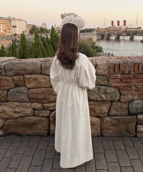 【olun　きりまる】 ウエストリボンボリュームワンピース waist ribbon volume onepiece/ウエストリボンボリュームワンピース