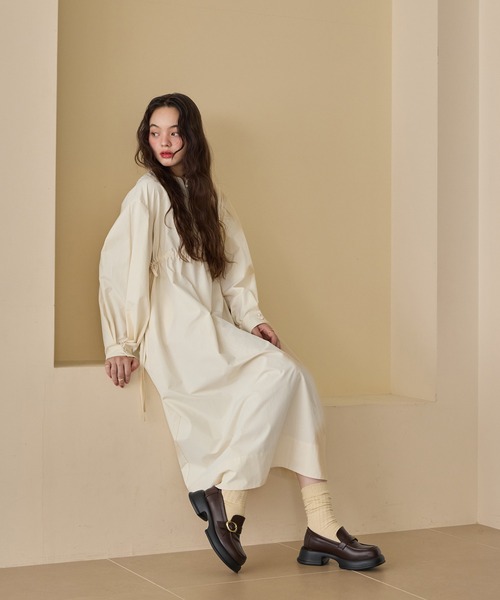 OLUN ワンピース waist ribbon volume onepiece/ウエストリボン