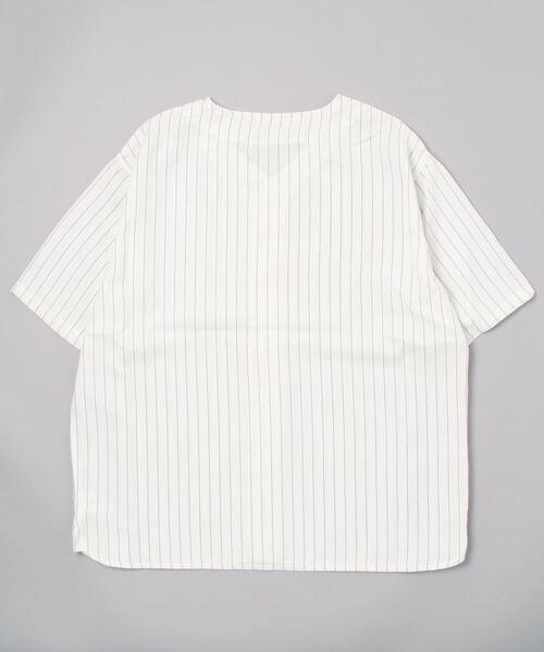 「BROKEN BASE」 7分袖シャツ LARGE ネイビー メンズ_画像2