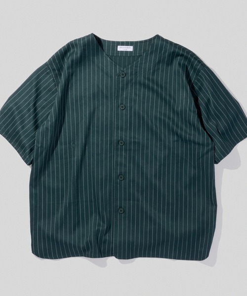 「BROKEN BASE」 7分袖シャツ LARGE ネイビー メンズ_画像5