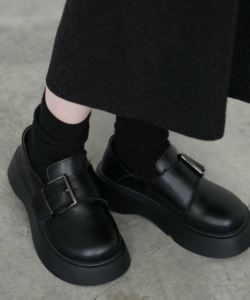 Bulue. ローファー 「Bulue.」2way厚底ローファーサボ レディース