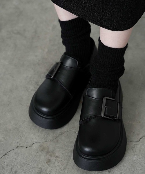 Bulue. ローファー 「Bulue.」2way厚底ローファーサボ レディース