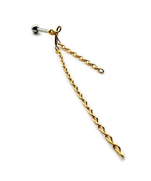 ピアス KISHOKACHI 希少価値 チェーン＆リボンバーベルボディーピアス 16ゲージ レディース メンズ | ブランド登録なし