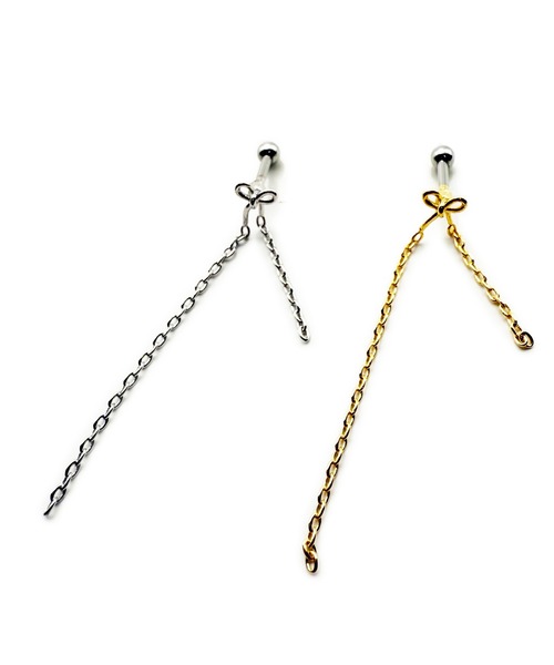 ピアス KISHOKACHI 希少価値 チェーン＆リボンバーベルボディーピアス 16ゲージ レディース メンズ | ブランド登録なし | 11