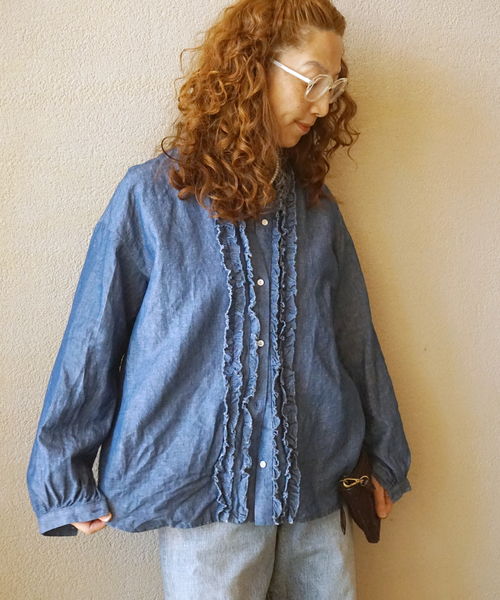 JOURNAL STANDARD LUXE ブラウス シャツ CLシャンブレー フリル