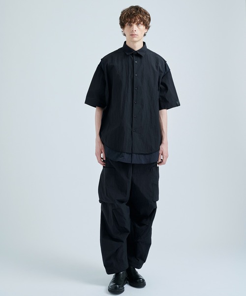 N.HOOLYWOOD 半袖シャツ ブラック サイズ38 N.HOOLYWOOD（エヌハリウッド） 半袖シャツ 38 ブラック メンズ