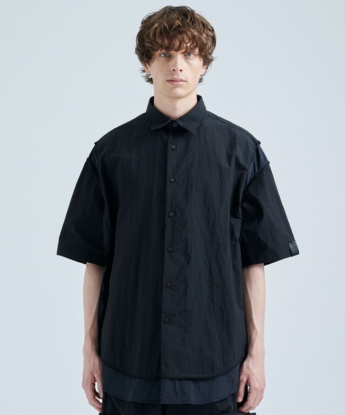 N.HOOLYWOOD 半袖シャツ ブラック サイズ38 N.HOOLYWOOD（エヌハリウッド） 半袖シャツ 38 ブラック メンズ