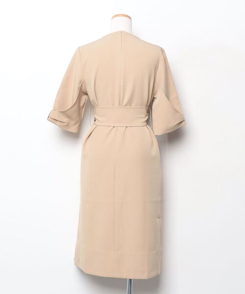 「DRESS STAR」 「dress+」半袖ワンピース S ベージュ レディース_画像2