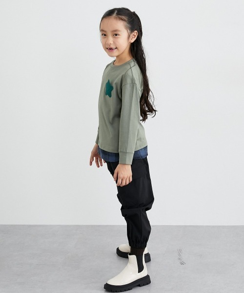 tシャツ 星型ポケット付き重ね着風長袖Tシャツ キッズ 子供服 男の子