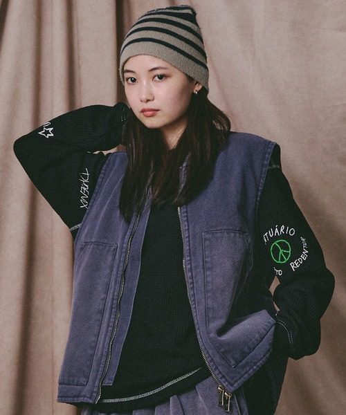 レア！ GILET (ジレ) リメイクジャケット ヴィンテージ グレー レア