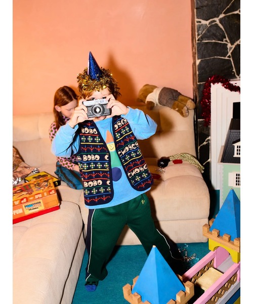 BOBO CHOSES（ボボショーズ） ベスト Toys all over knitted vest 