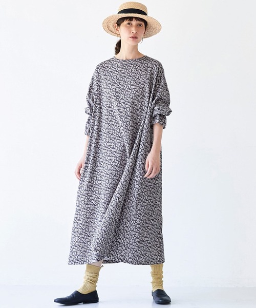 「Sunny clouds」 長袖ワンピース NM ブラック系その他 レディース_画像2