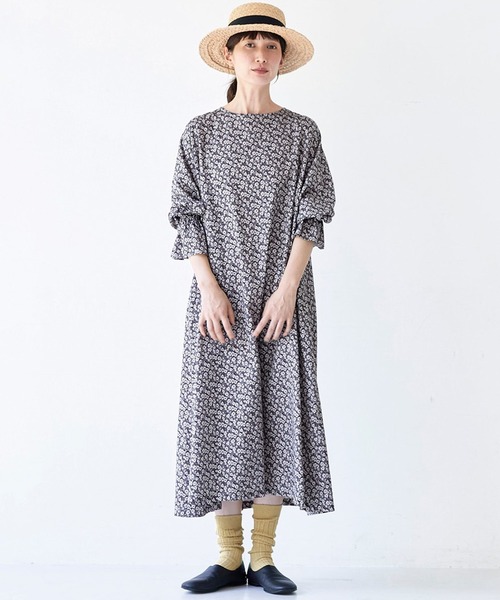 「Sunny clouds」 長袖ワンピース NM ブラック系その他 レディース_画像3