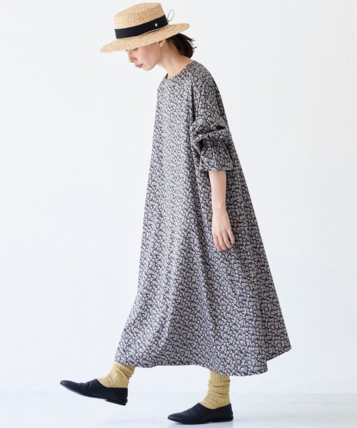 「Sunny clouds」 長袖ワンピース NM ブラック系その他 レディース_画像4