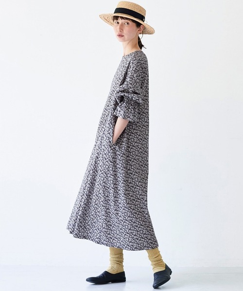 「Sunny clouds」 長袖ワンピース NM ブラック系その他 レディース_画像8