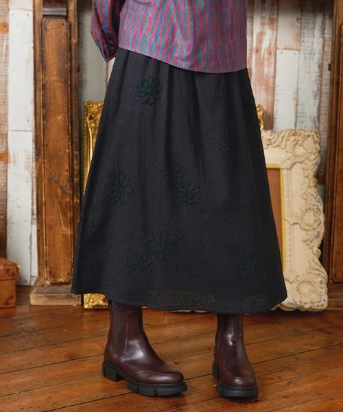 Jocomomola（ホコモモラ） スカート Susurrito フラワーモチーフゴム