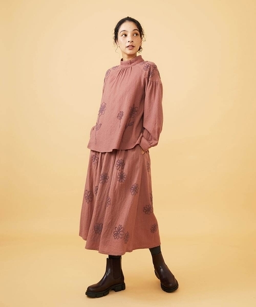 Jocomomola（ホコモモラ） スカート Susurrito フラワーモチーフゴム