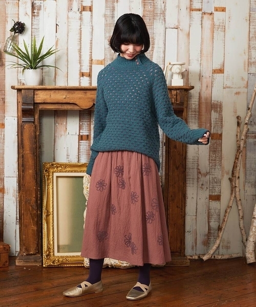 Jocomomola（ホコモモラ） スカート Susurrito フラワーモチーフゴム