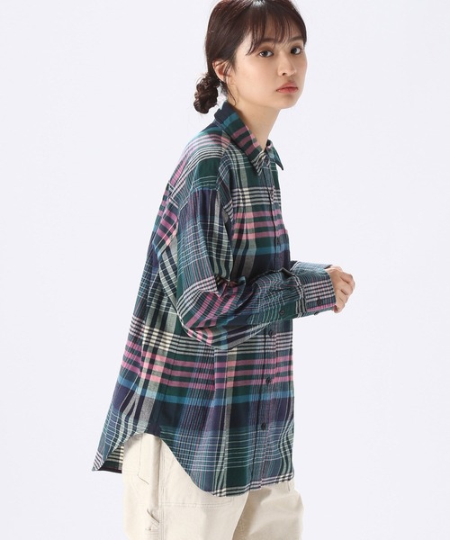 niko and…（ニコアンド） 長袖ネルシャツ BIG(L) アイボリー