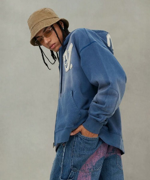 STYLISE パーカー 「EVISU」HEAVY WEIGHT WASHED EV HOODIE / ネイビー