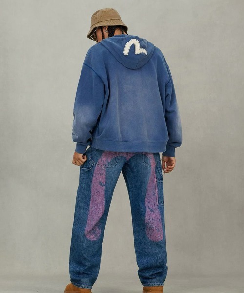 STYLISE パーカー 「EVISU」HEAVY WEIGHT WASHED EV HOODIE / ネイビー