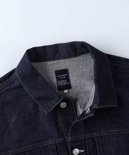 「BACK NUMBER」 デニムジャケット L ダークインディゴブルー メンズ_画像8