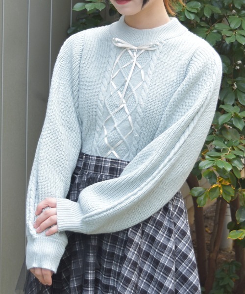 axes femme（アクシーズ ファム） ニット セーター ケーブル リボン