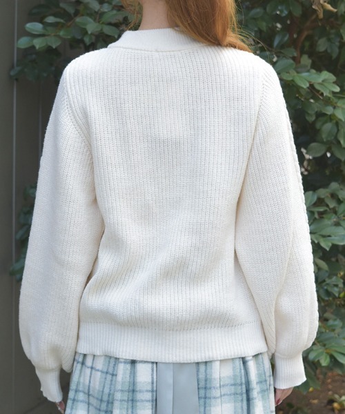 axes femme（アクシーズ ファム） ニット セーター リボン×ケーブル
