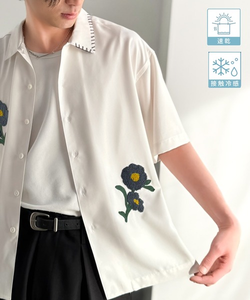 佐倉様　シャツ2点　プリーツ袖シャツ・半袖シャツレーヨン100% Classical Origin シャツ 半袖 「接触冷感＆速乾機能付き」ひんやり