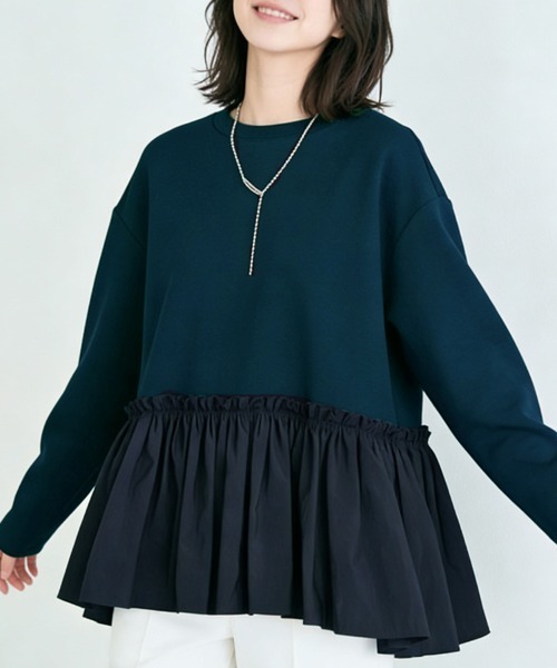tシャツ 異素材切替フレアデザイントップス レディース : ZOZOTOWN 