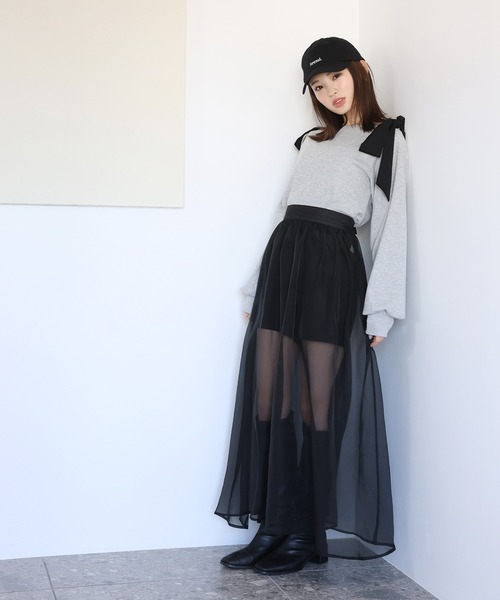 「one after another NICE CLAUP」 長袖カットソー FREE グレー レディース_画像3