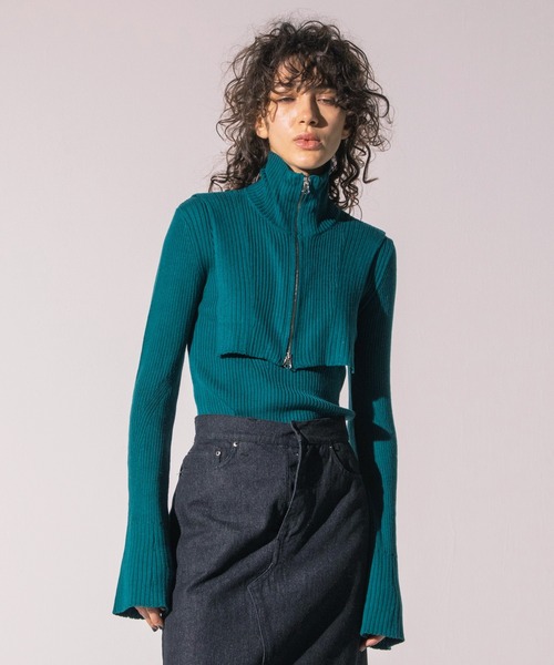 「AULA AILA」 長袖ニット 0 レッド レディース_画像2