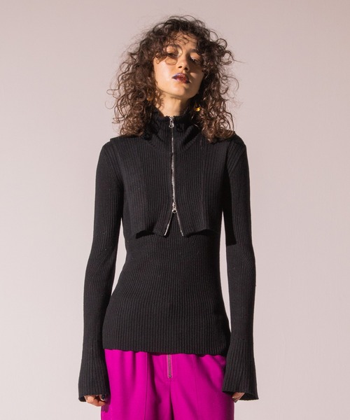 「AULA AILA」 長袖ニット 0 レッド レディース_画像4