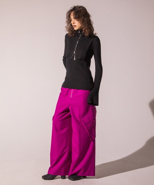 「AULA AILA」 長袖ニット 0 レッド レディース_画像8