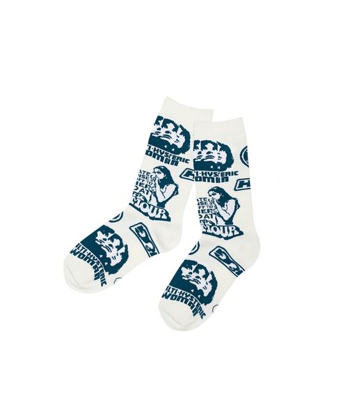 正規hysteric glamor SUPER HYSTERIC HYSTERIC GLAMOUR（ヒステリックグラマー） 靴下 SUPER-HYS柄 ソックス