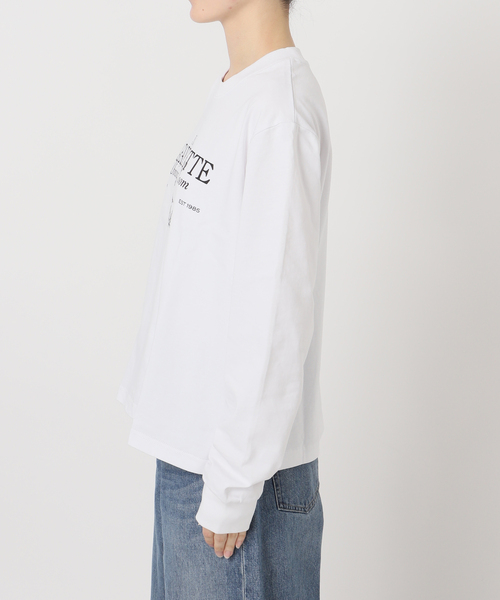 専用　FRAMeWORK フレームワーク　ロゴT ホワイト FRAMeWORK（フレームワーク） tシャツ GIFT SHOP 別注LOGO PRINT LONG
